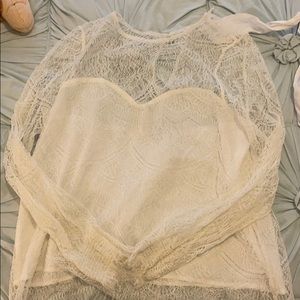 Cupcakes and cashmere lace top M NWOT